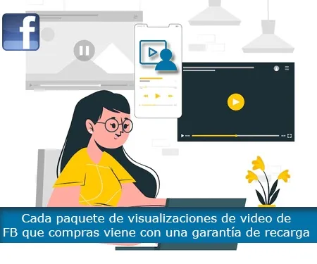 Cada paquete de visualizaciones de video de FB que compras viene con una garantía de recarga