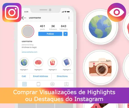 Comprar Visualizações de Highlights ou Destaques do Instagram