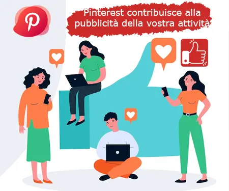 Pinterest contribuisce alla pubblicità della vostra attività