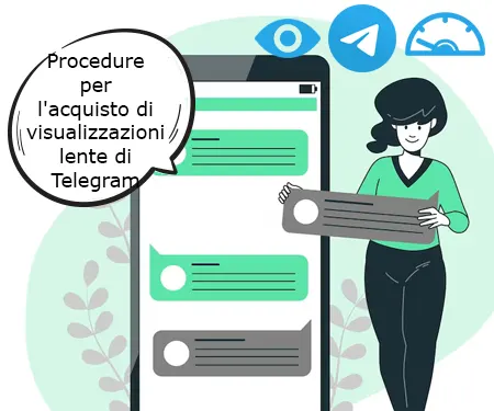 Procedure per l'acquisto di visualizzazioni lente di Telegram