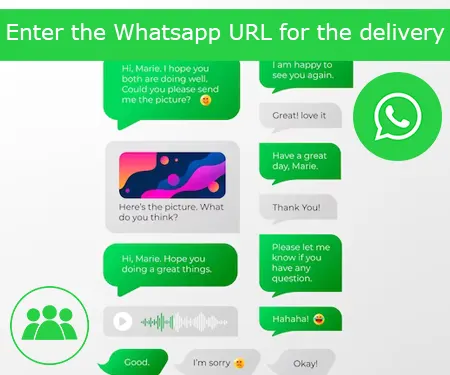 Enter the Whatsapp URL for the delivery