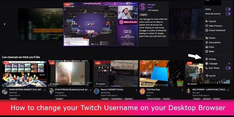 How to change your Twitch Username on your Desktop Browser