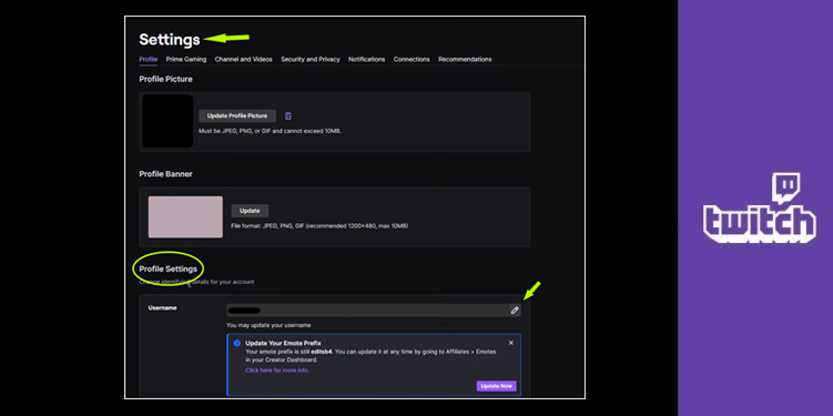 How to change your Twitch Username on your Desktop Browser