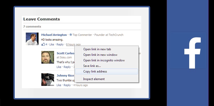 How to copy a Facebook Comment Link