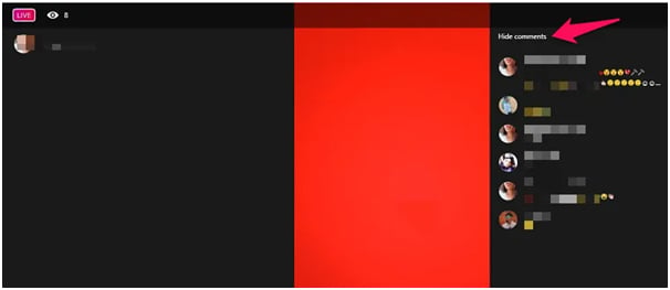 How to Hide Comments on a Live Video