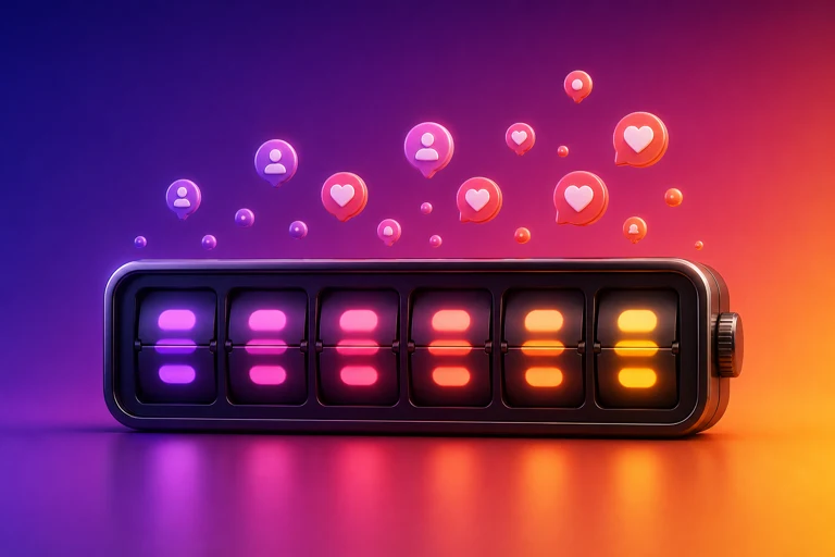 Live Instagram follower count ticking on a real-time counter
