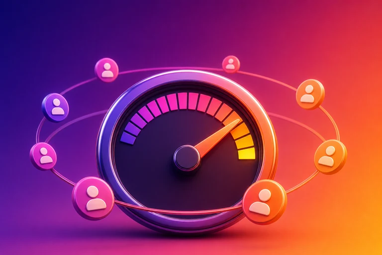 Instagram follower counter gauge tracking live follower growth