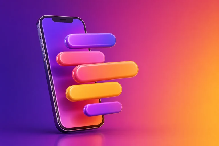 Suggestions de pseudos Instagram générés flottant hors d'un écran de téléphone