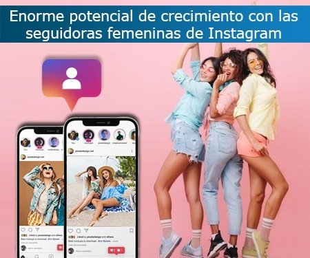 Enorme potencial de crecimiento con las seguidoras femeninas de Instagram
