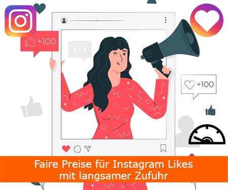 Faire Preise für Instagram Likes mit langsamer Zufuhr