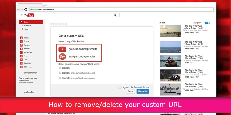 How to remove/delete your custom URL